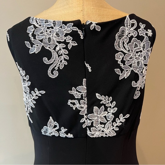 Alex Evenings 2 Pc Gown Gathered Embroidered Sheer Jacket Sleeveless Dress Sz 10 - Picture 11 of 13